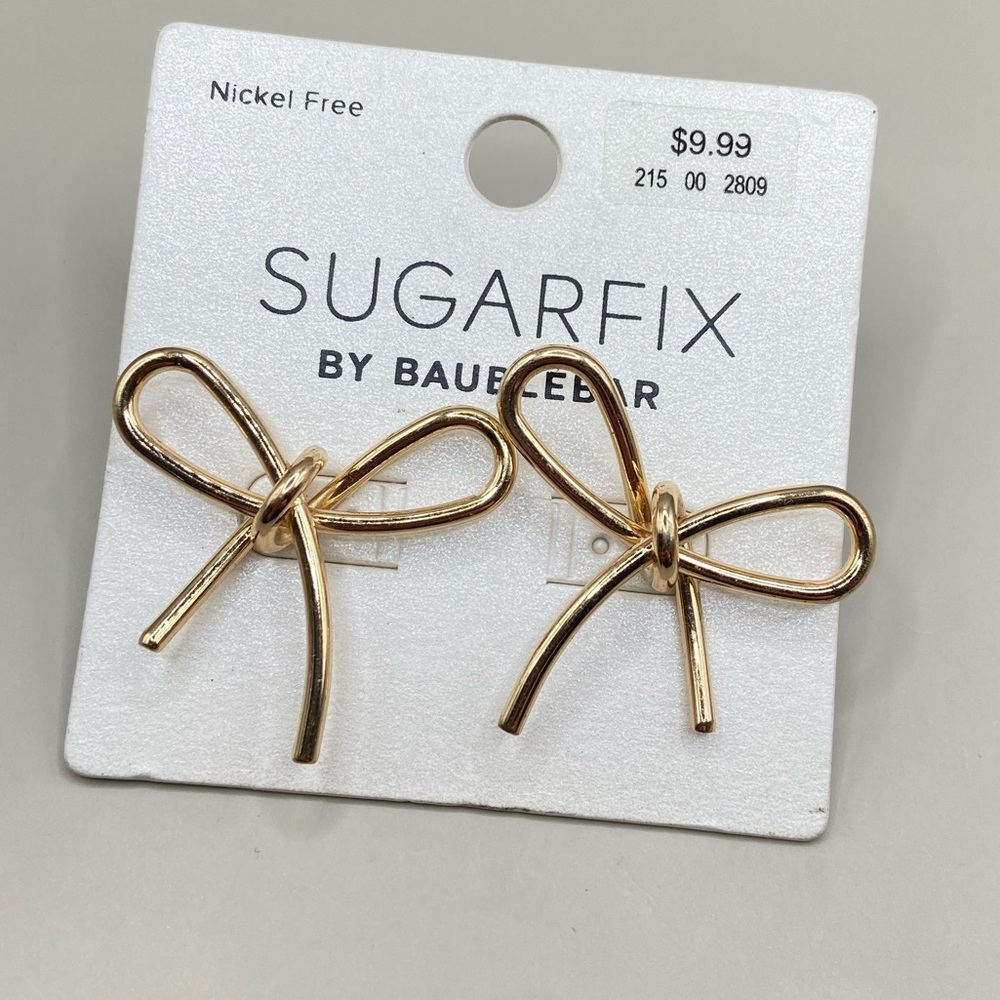 NWT Sugarfix by Baublebar Gold Bow Post Earrings